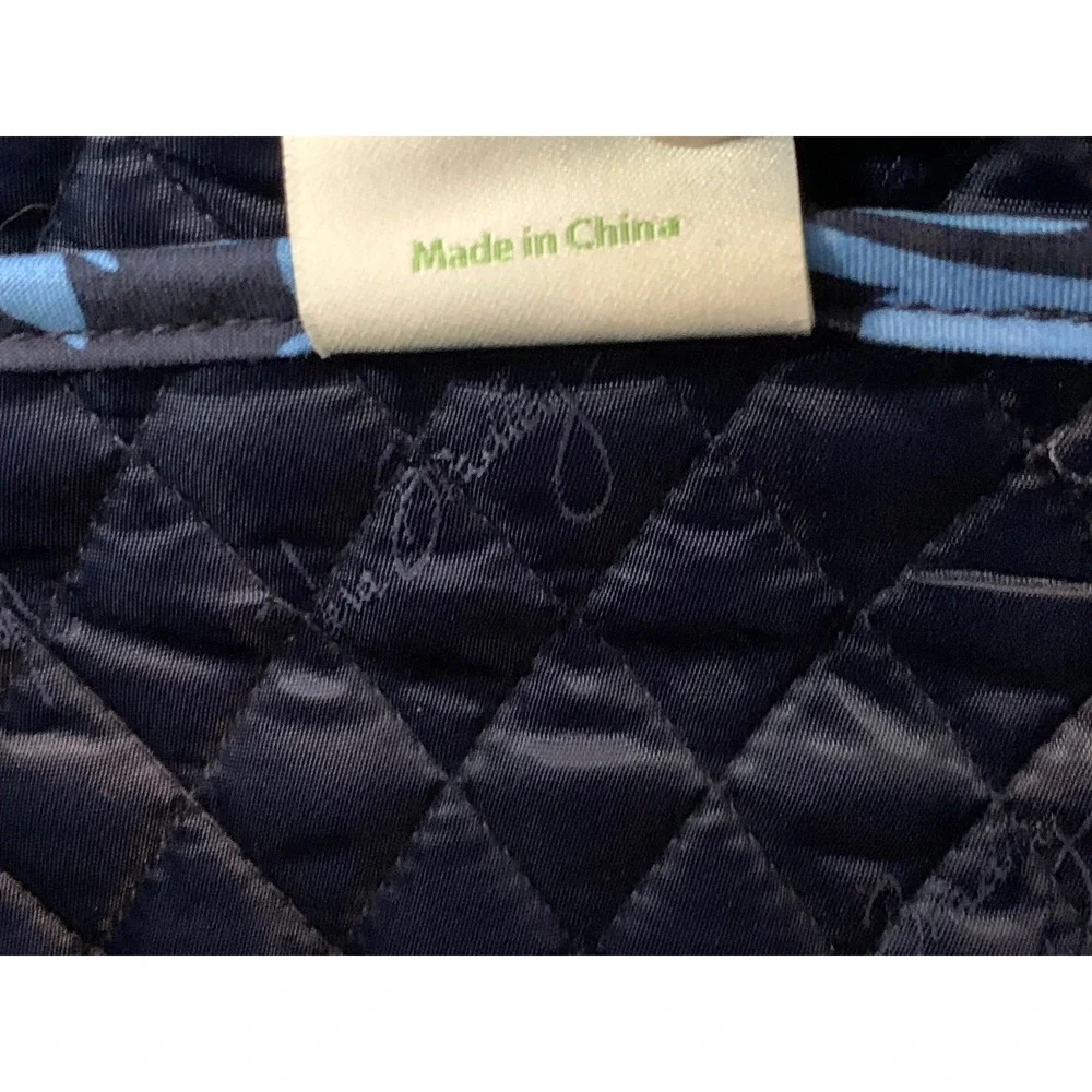 Vera Bradley Get Carried Away Tote Beach Bag Midnight Blues Quilted Retired XL